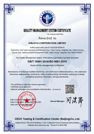 quality management system certificate